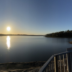Setting Sun at Blue Rock Dam