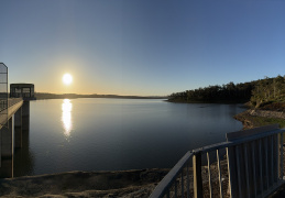 Setting Sun at Blue Rock Dam